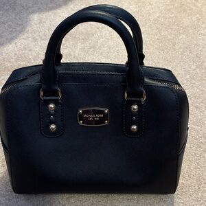 Michael Kors Black Satchel with Gold Accents